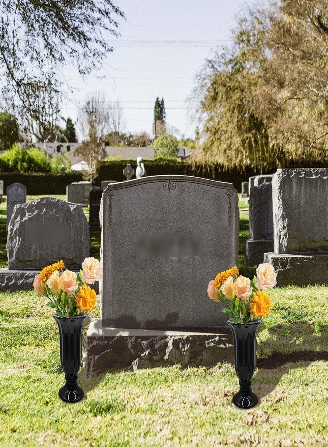 Oooct Cemetery Vase for Grave Decorations With Metal Spike, Ceramics Vase for Memorial Markers, Graveside Decor Sign for Outdoor Yard Lawn - Image 4